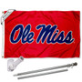 Ole Miss Red Flag Pole and Bracket Kit