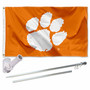Clemson Tigers Orange Logo Flag Pole and Bracket Kit