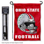 Ohio State Buckeyes Helmet Garden Flag and Pole Stand