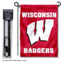 Wisconsin Badgers Motion W Garden Flag and Stand