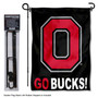 Ohio State Buckeyes Go Bucks Garden Flag and Pole Stand