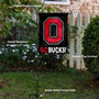 Ohio State Buckeyes Go Bucks Garden Flag and Pole Stand