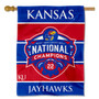 Kansas KU Jayhawks 2022 Mens Basketball National Champions Double Sided House Flag
