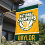 Baylor BU Bears 2021 Basketball National Champions Double Sided House Flag