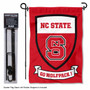 North Carolina State Wolfpack Shield Crest Garden Flag and Pole Stand