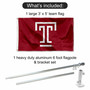 Temple Owls Block T Flag Pole and Bracket Kit
