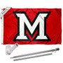 Miami Redhawks M Logo Flag Pole and Bracket Kit