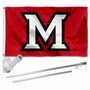Miami Redhawks M Logo Flag Pole and Bracket Kit
