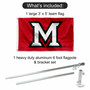 Miami Redhawks M Logo Flag Pole and Bracket Kit