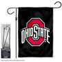 OSU Buckeyes Black Garden Flag and Pole Stand