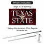 Texas State Bobcats Wordmark Flag Pole and Bracket Kit