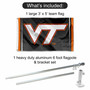 VA Tech Hokies Stripes Flag Pole and Bracket Kit