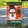 Miami Canes Holiday Winter Snowman Greetings Garden Flag