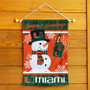 Miami Canes Holiday Winter Snowman Greetings Garden Flag