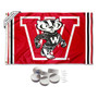 Wisconsin Badgers Retro Flag with Tack Wall Pads