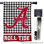 Alabama Crimson Tide Houndstooth Banner Flag and 5 Foot Flag Pole for House