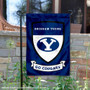 BYU Cougars Go Cougars Shield Garden Flag