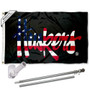 Nebraska Cornhuskers Patriotic Flag Pole and Bracket Kit