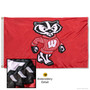 Wisconsin Bucky Badgers Nylon Embroidered Flag