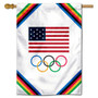USA Olympic Rings Banner Flag