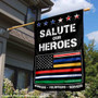 Salute Workers Services Thin Line Banner Flag