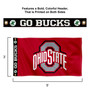 Ohio State Buckeyes Go Bucks Printed Header 3x5 Flag