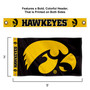 Hawkeyes Printed Header 3x5 Flag