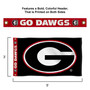 Georgia Bulldogs Printed Header 3x5 Flag