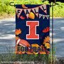 Illinois Fighting Illini Fall Football Autumn Leaves Decorative Garden Flag