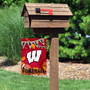 Wisconsin Badgers Fall Football Autumn Leaves Decorative Garden Flag