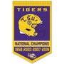 Louisiana State LSU Tigers 4 Time 4x Football National Champions Banner