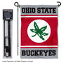 Ohio State Buckeyes Buckeye Leaf Garden Flag and Flagpole