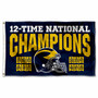 Michigan Team University Wolverines 2023 and 12x Time National Champions Flag