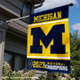 Michigan Team University Wolverines National Champions 2023 Double Sided House Flag