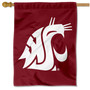 Washington State Cougars Insignia Logo Double Sided House Flag