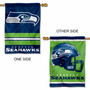 Seattle Seahawks Primary and Helmet Double Sided House Banner