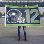 Seattle Seahawks Helmet 12 3x5 Banner Flag