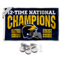 Michigan Team University Wolverines 12 Time 12x National Champions Flag with Tack Wall Pads