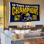 Michigan Team University Wolverines 12 Time 12x National Champions Flag with Tack Wall Pads