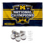 Michigan Team University Wolverines 2023 National Champions Flag with Tack Wall Pads