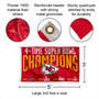 Kansas City Chiefs 4 Time Super Bowl Champions Banner Flag with Tack Wall Pads