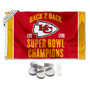 Kansas City Chiefs Back to Back Super Bowl Champions Banner Flag with Tack Wall Pads