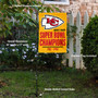 Kansas City Chiefs Back to Back Super Bowl Champions Garden Banner and Flag Stand