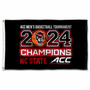 North Carolina State Wolfpack 2024 ACC Basketball Tournament Champions Flag