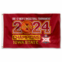 Iowa State Cyclones 2024 Big 12 Basketball Tournament Champions Flag