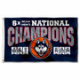 Connecticut Huskies 6x Time Basketball National Champions Flag