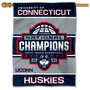 Connecticut Huskies Basketball National Champions 2024 Double Sided House Flag