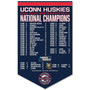 Connecticut Huskies 2024 Season Record Champions Banner