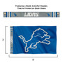 Detroit Lions Printed Header 3x5 Flag