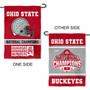 Ohio State Buckeyes 9 Time and 2024 National Champions Garden Flag and Pole Stand